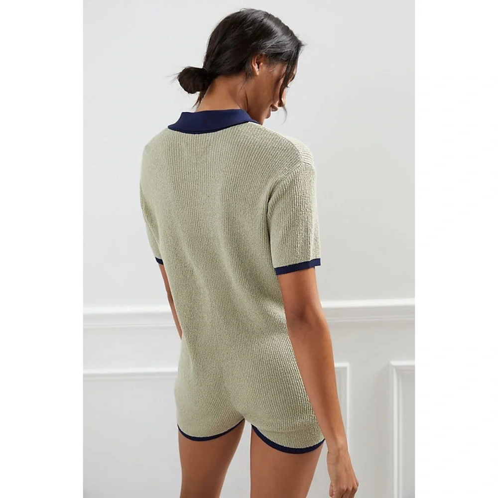 Anthropologie polo knit romper play suit - Picture 2 of 9